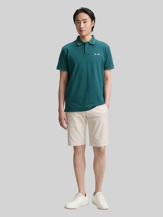 Piqué polo shirt with print - Jasper Green