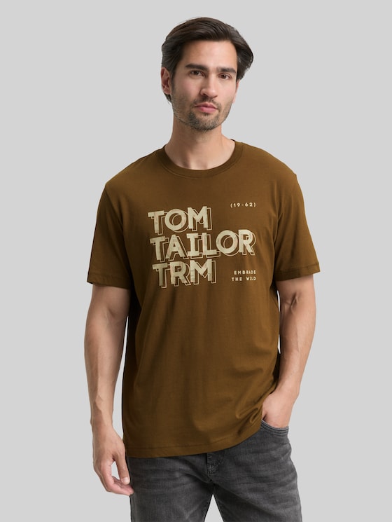 Printed T-shirt - dark palm
