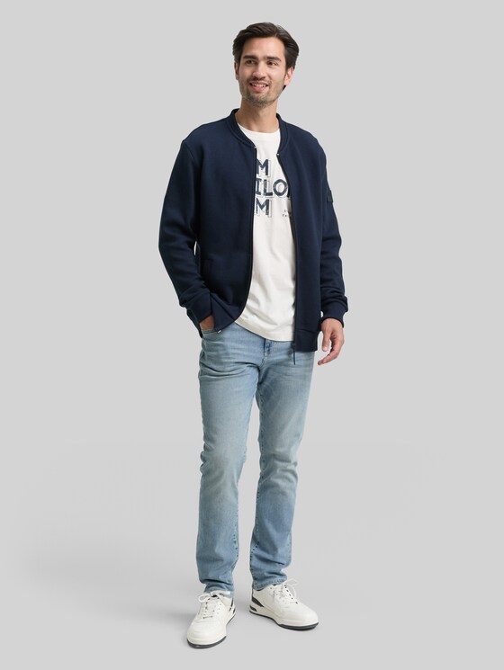 Cotton bomber jacket - sky captain blue