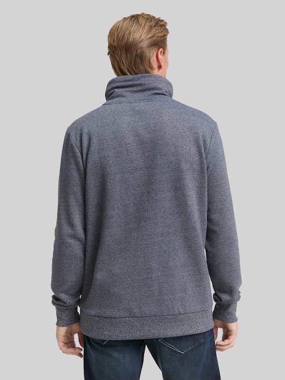 Snood sweatshirt in a melange look - navy grindle structure