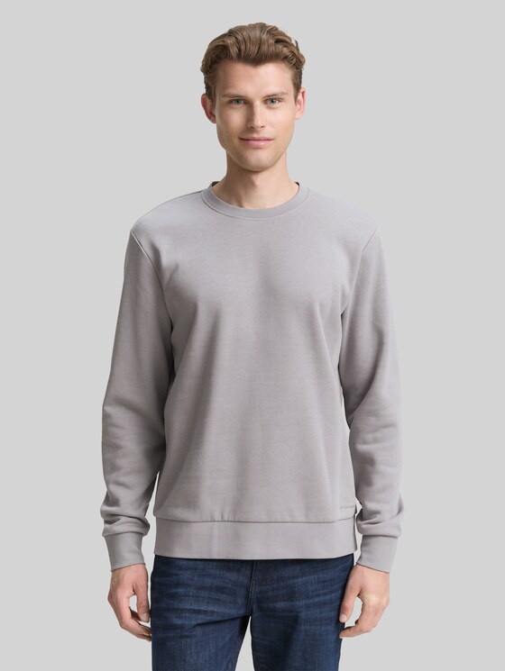 Basic sweatshirt in plain colours - formal grey