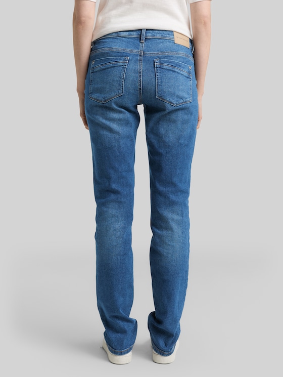 TTLIVA STRAIGHT jeans with stretch - Clean Mid Stone Blue Denim
