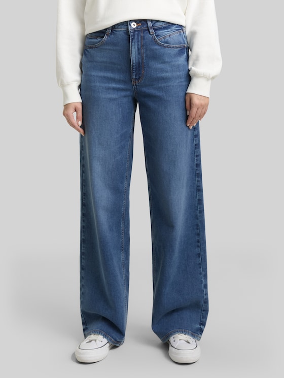 TTMADINA WIDE jeans - mid stone wash denim