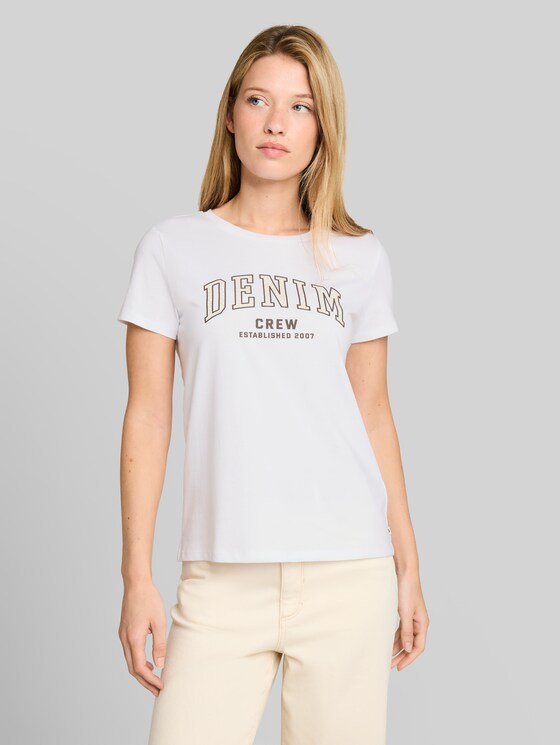 T-shirt with leopard print - bright white