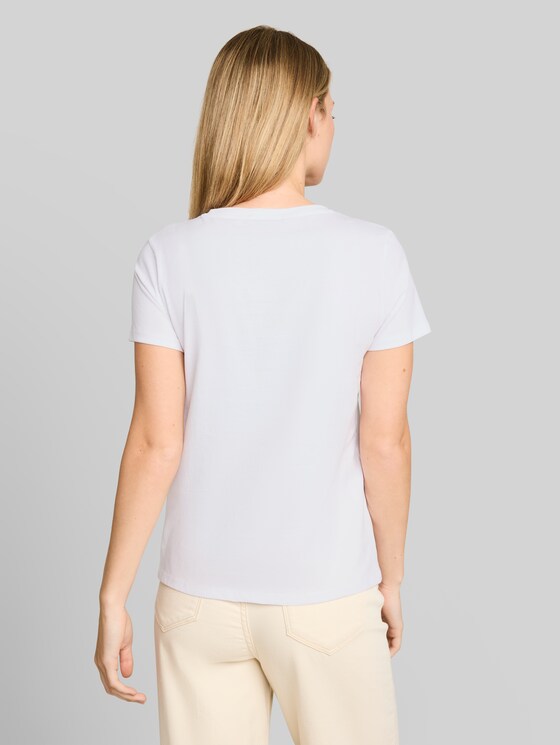 T-shirt with leopard print - bright white