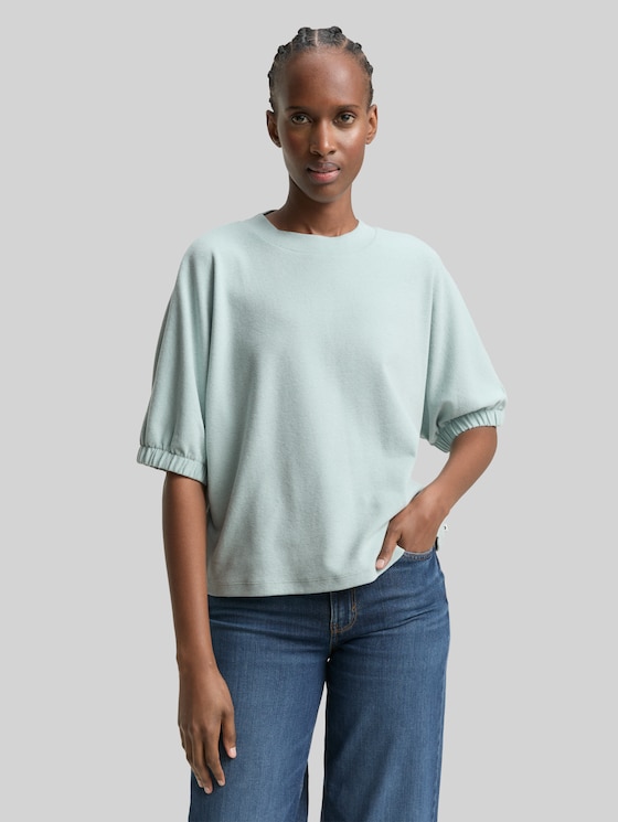 Boxy-fit T-shirt - Silver Cloud Blue Melange