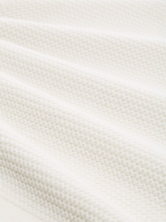 Round-neck knitted jumper - off white