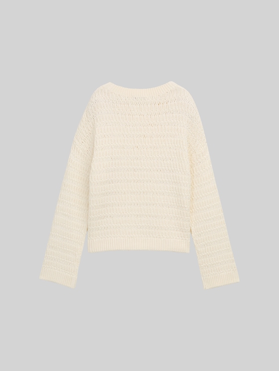 Relaxed-fit knitted jumper - off white
