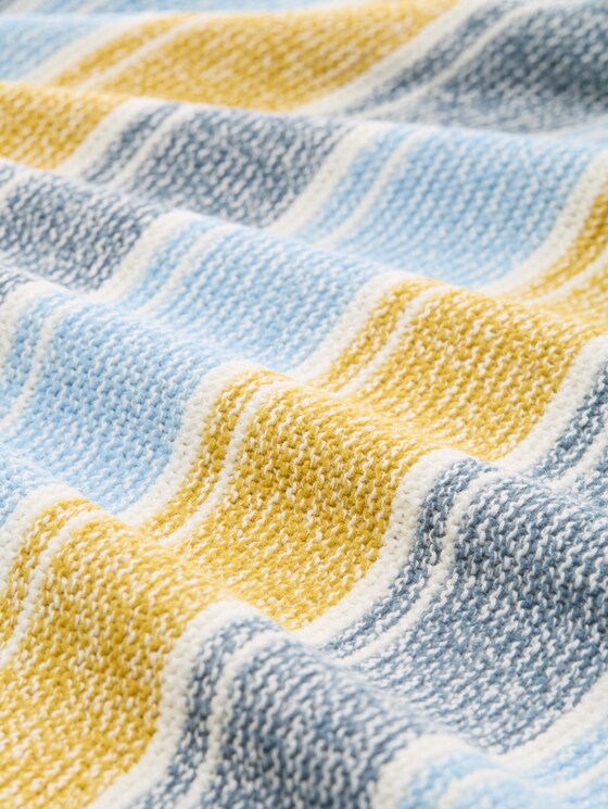 Relaxed-fit cardigan with a striped pattern - blue yellow stripe