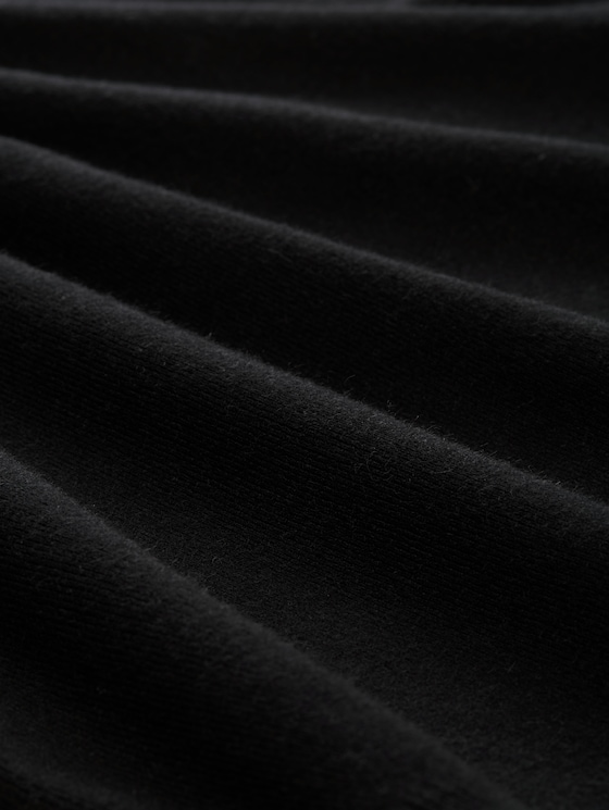 Hoodie knitted jumper with zip - deep black