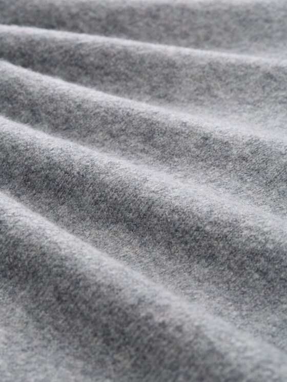 Longstyle knitted jumper with V-neckline - Cement Grey Mélange