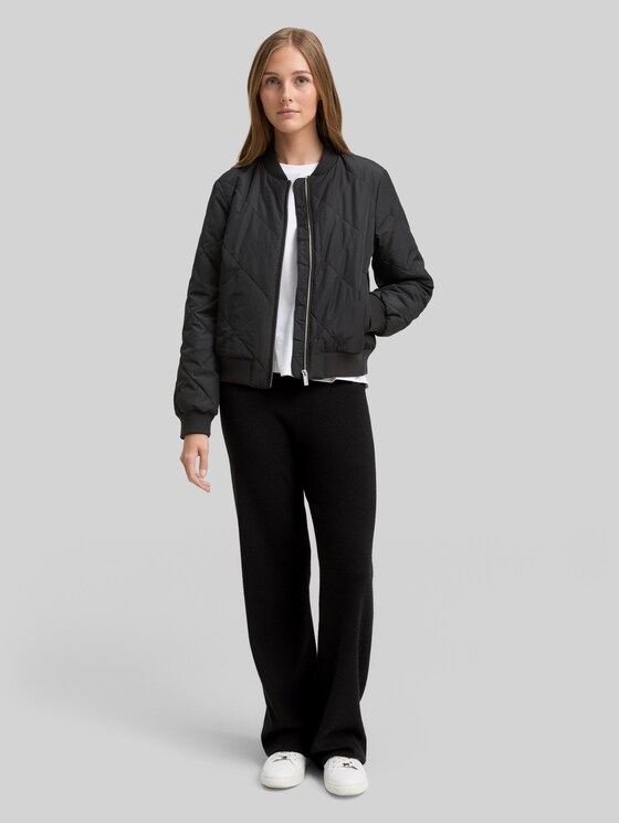 Straight knit trousers - deep black
