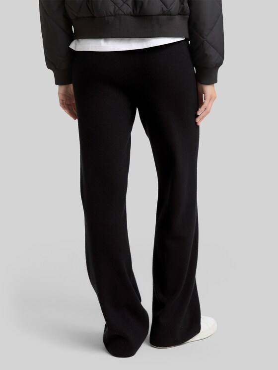Straight knit trousers - deep black