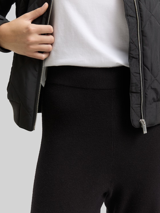 Straight knit trousers - deep black