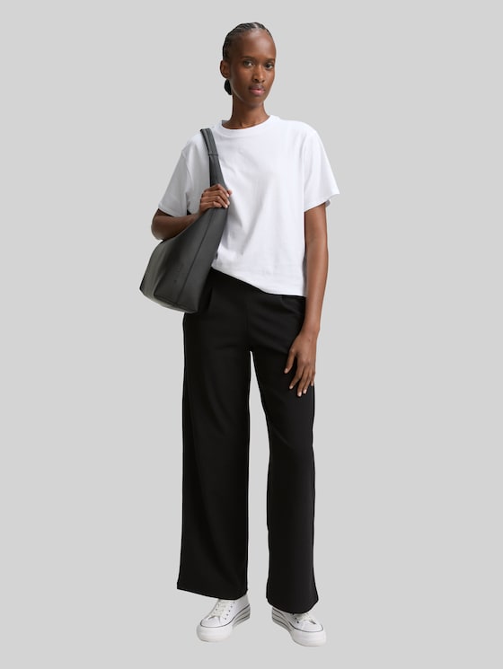 Wide leg trousers - deep black