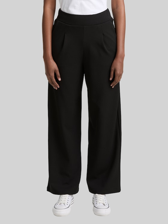 Wide leg trousers - deep black