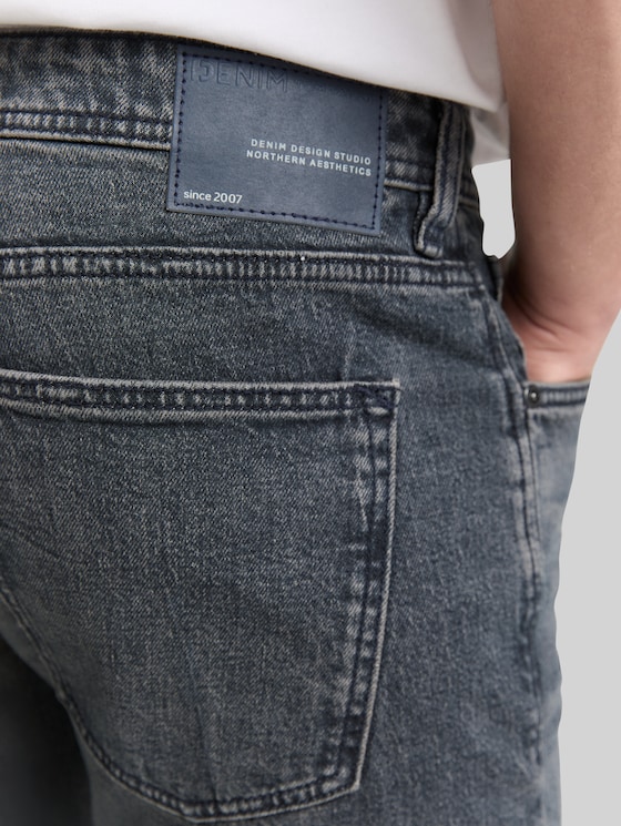 TTPIERS SLIM jeans - used dark stone grey denim