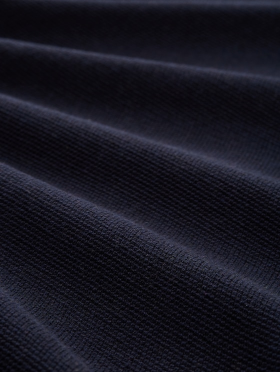 Knitted jumper with V-neck made from organic cotton - Knitted Navy Melange