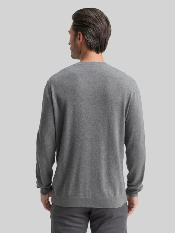 Knitted jumper with cashmere blend - classic dark grey melange