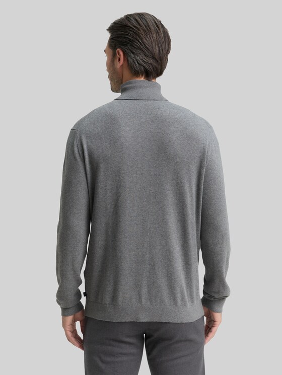 Turtleneck jumper with cashmere blend - classic dark grey melange