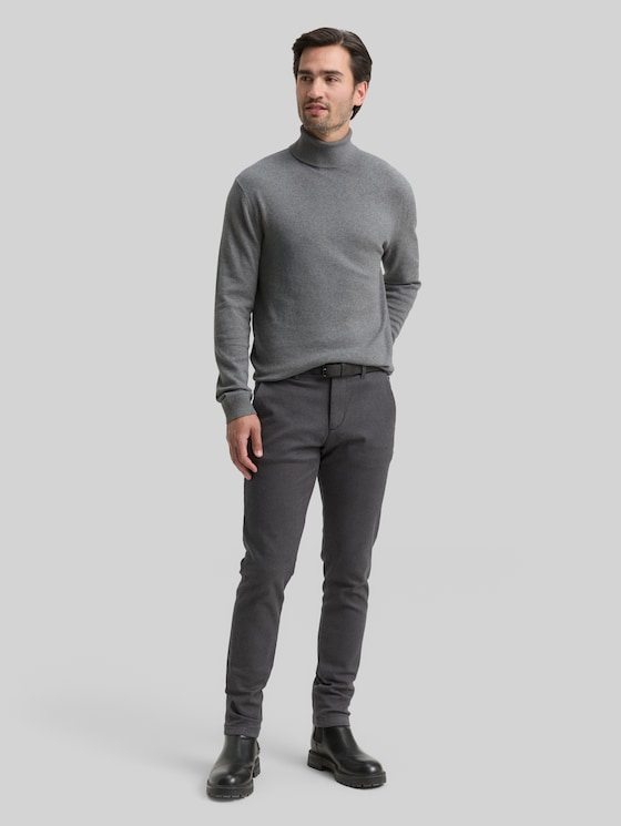Turtleneck jumper with cashmere blend - classic dark grey melange