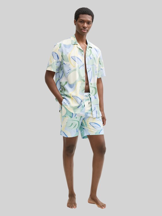 Swim shorts with print - colorful big tropical print