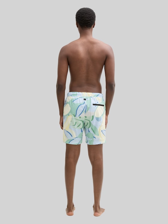 Swim shorts with print - colorful big tropical print