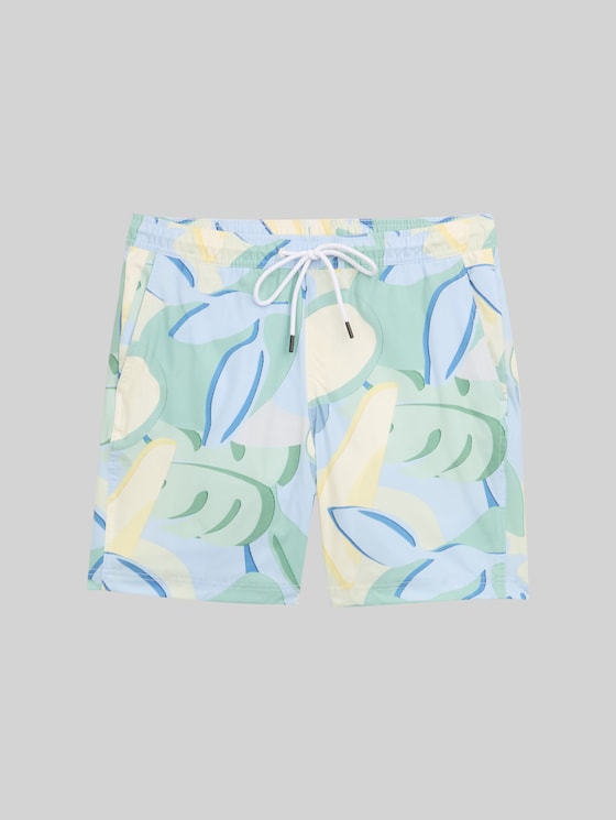 Swim shorts with print - colorful big tropical print