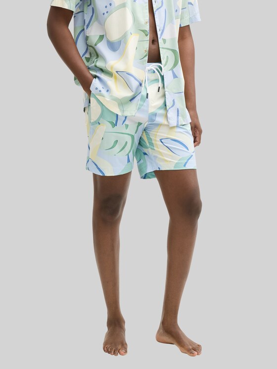 Swim shorts with print - colorful big tropical print