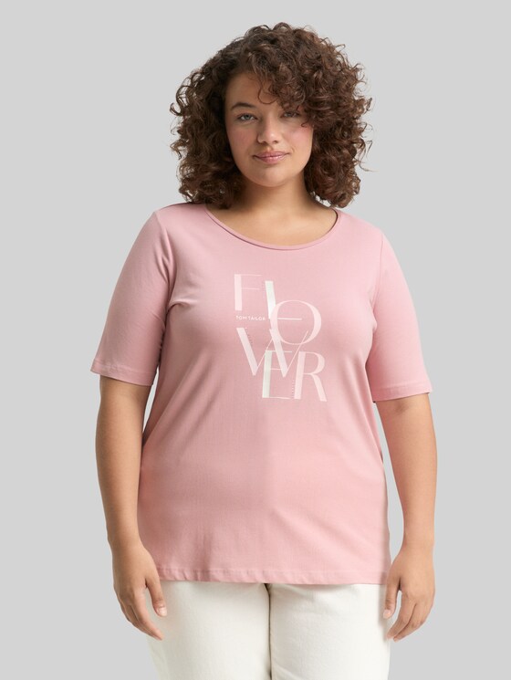 Plus - T-shirt with a print - Morning Pink