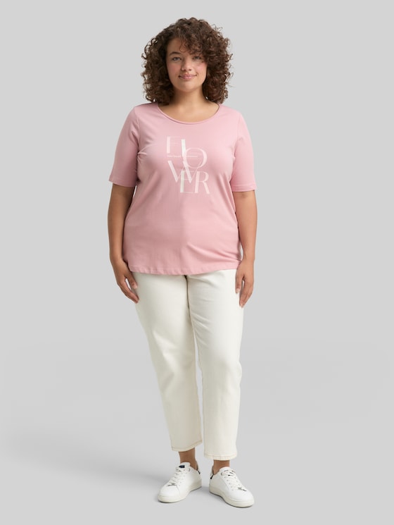 Plus - T-shirt with a print - Morning Pink
