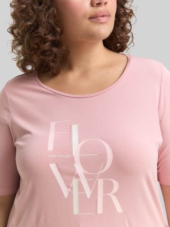 Plus - T-shirt with a print - Morning Pink
