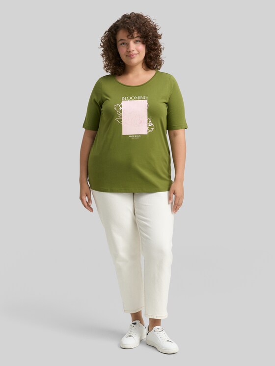 Plus - T-shirt with a print - deep ivy green