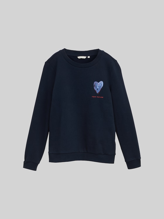 Loose fit sweatshirt with print - sky captain blue