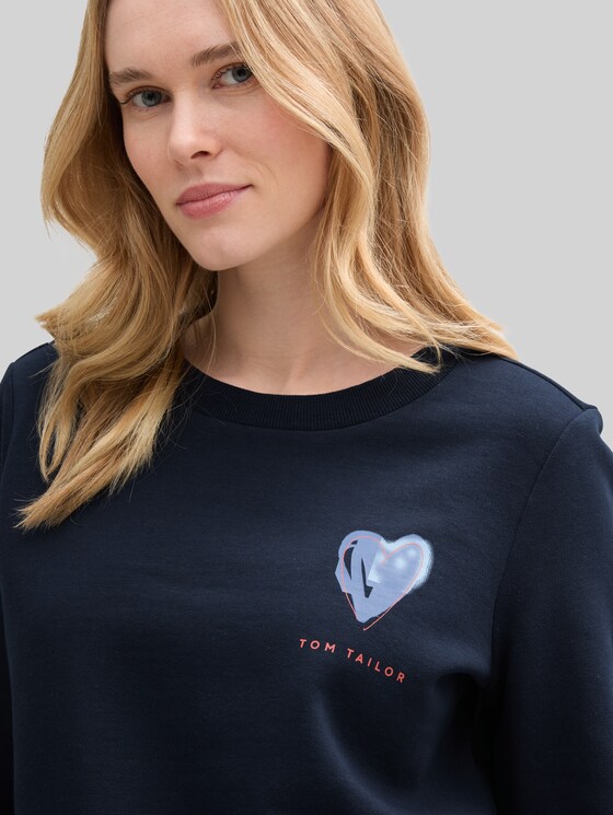 Loose fit sweatshirt with print - sky captain blue