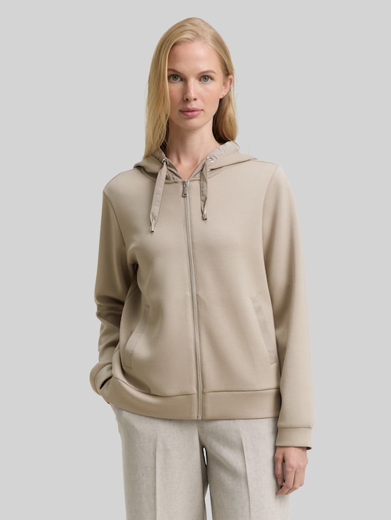 Scuba hooded sweatshirt - soft taupe grey