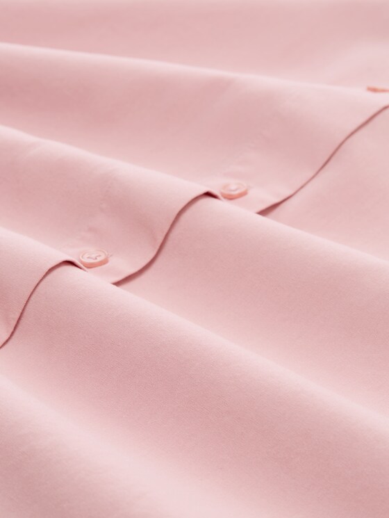 Loose-fit poplin shirt-blouse - Morning Pink