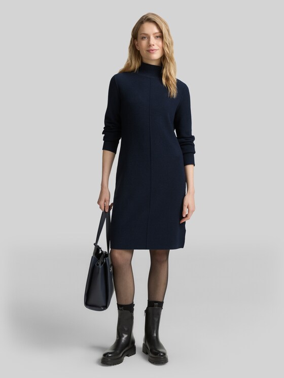 Knitted dress with stand-up collar - Lunar Eclipse