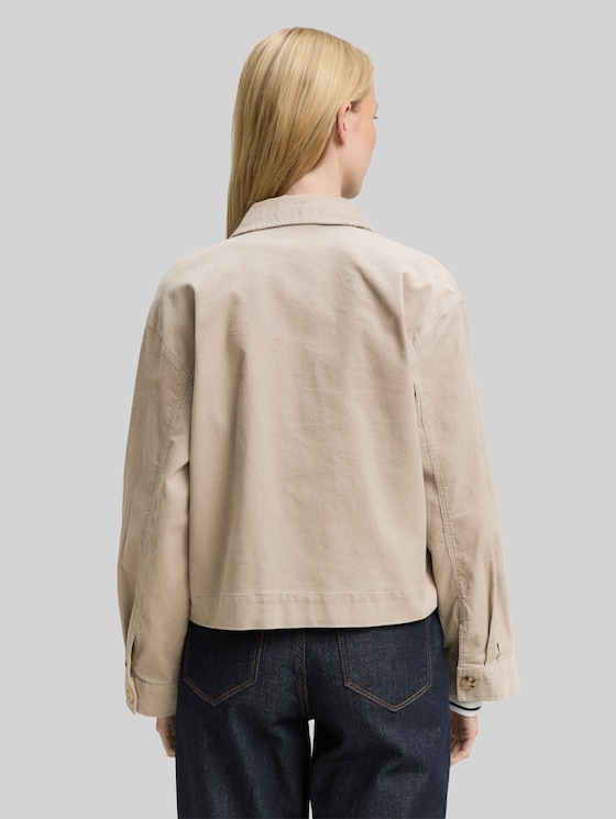 Oversize corduroy jacket - soft taupe grey