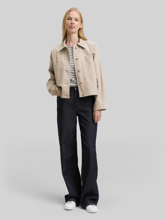 Oversize corduroy jacket - soft taupe grey