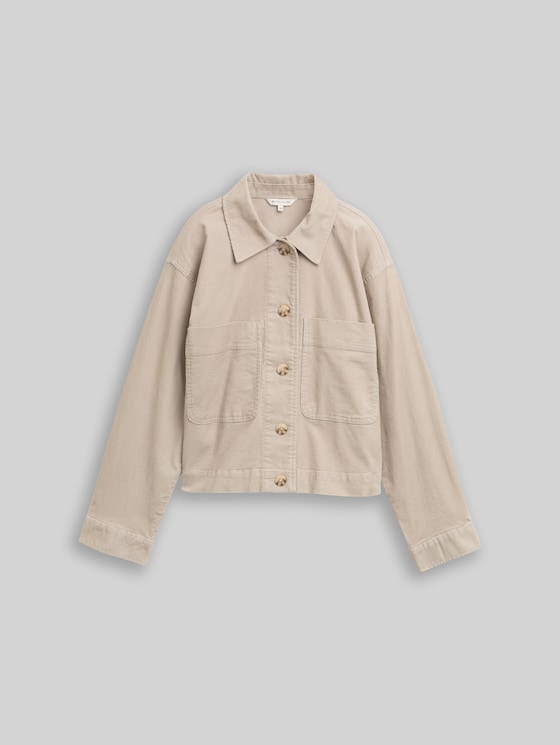 Oversize corduroy jacket - soft taupe grey