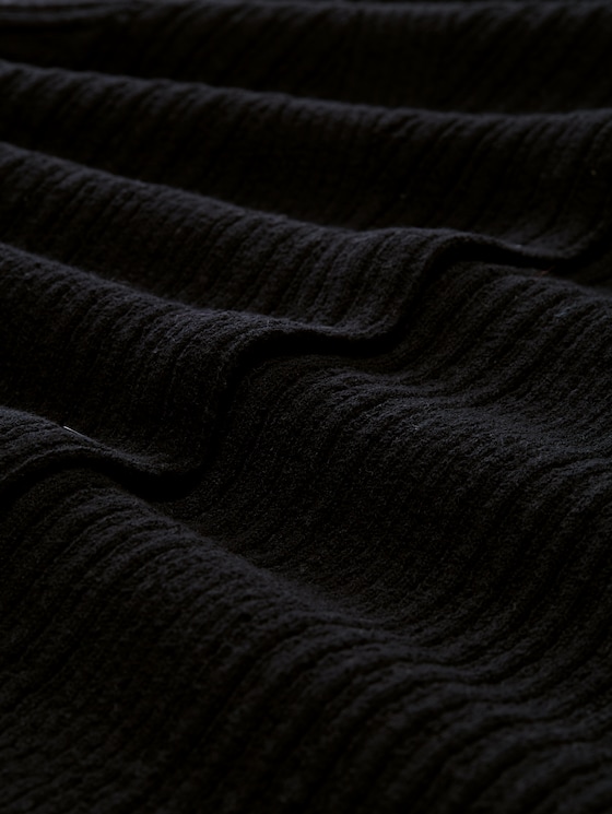 Cardigan with ribbed structure - deep black