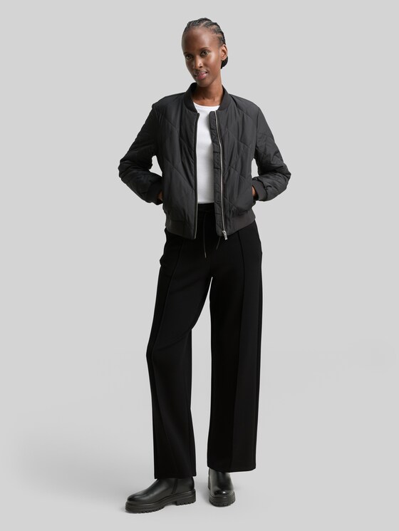 Straight-leg scuba trousers - deep black