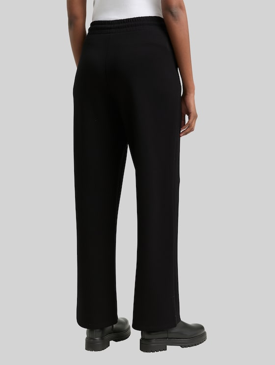 Straight-leg scuba trousers - deep black