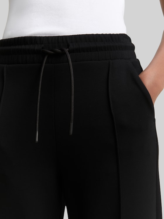 Straight-leg scuba trousers - deep black