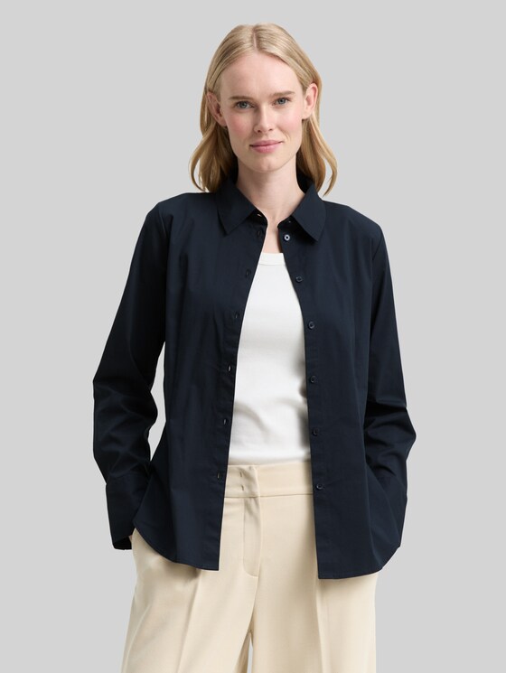 Fitted poplin shirt-blouse - Lunar Eclipse