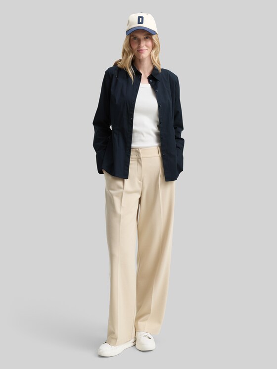 Fitted poplin shirt-blouse - Lunar Eclipse