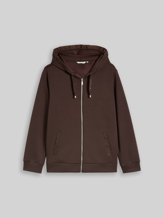 Plus Size - scuba hooded sweatshirt - java dark brown