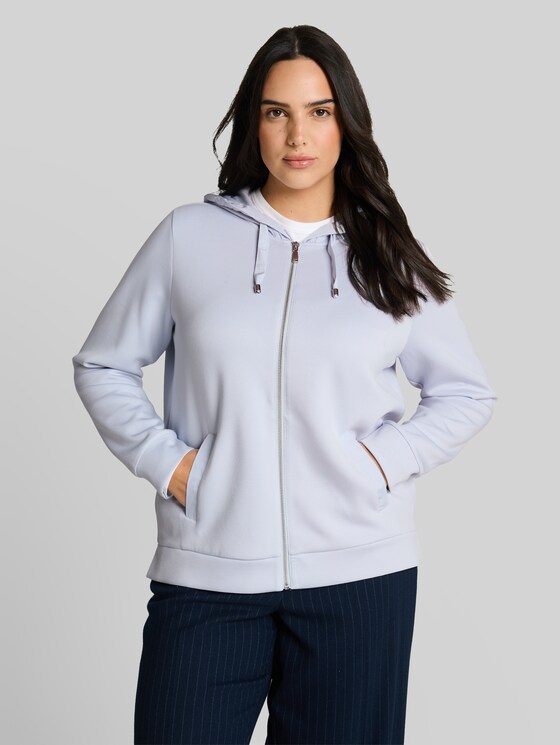 Plus Size - scuba hooded sweatshirt - soft dusty blue