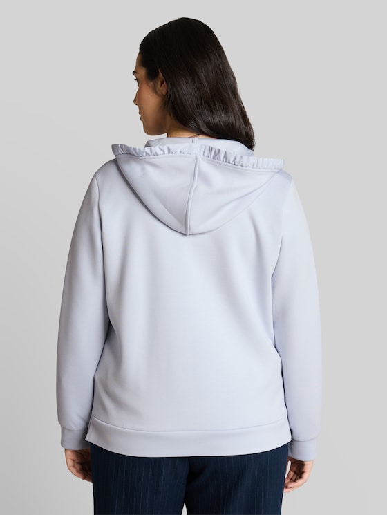 Plus Size - scuba hooded sweatshirt - soft dusty blue
